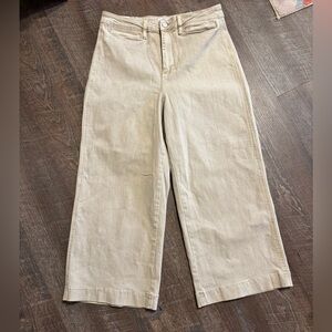 NWT Cotton Oat New York Cream Wide Leg Trendy Crop Jeans Sz 10/30